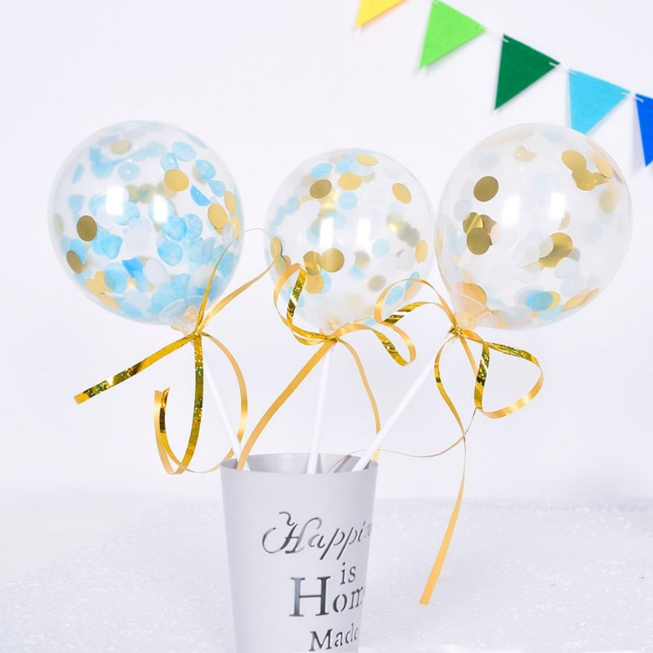 Mini 5 inch Confetti Balloon for Birthday Cake Decoration
