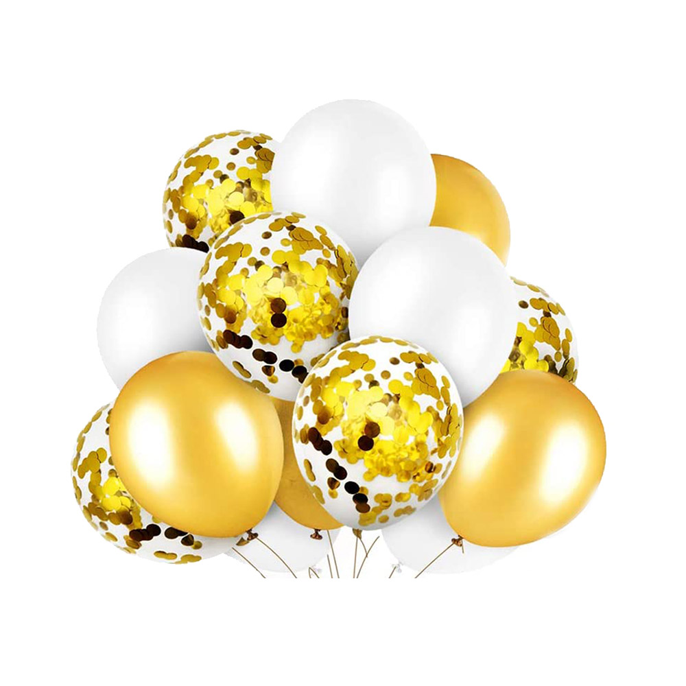 gold white helium balloon