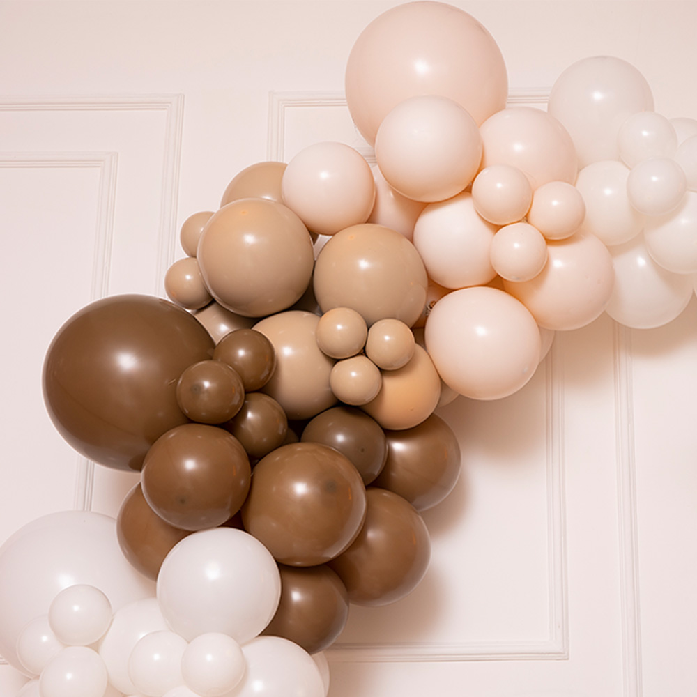 Retro brown blush balloon garland