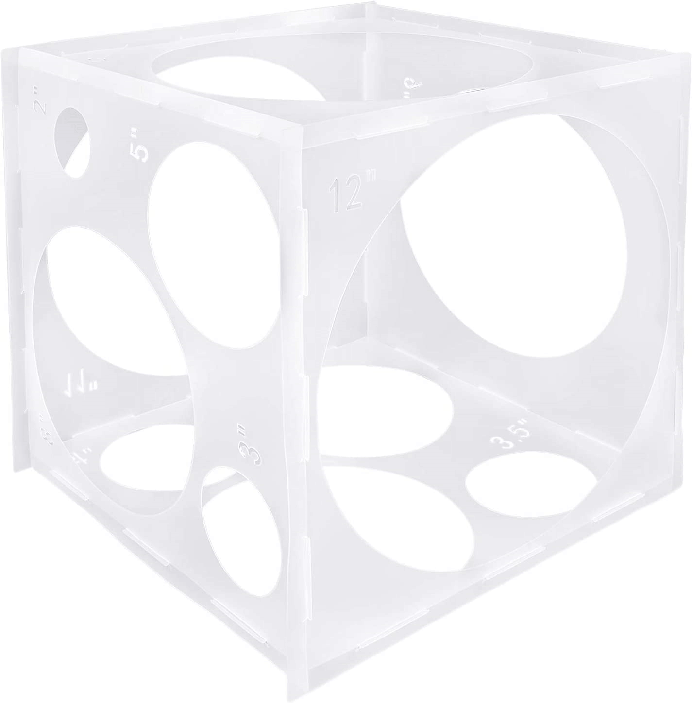 Measurement Tool Cube Transparent Balloon Sizer Box