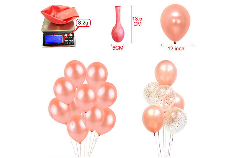 12 inch 3.2g Rose Gold Latex Balloon