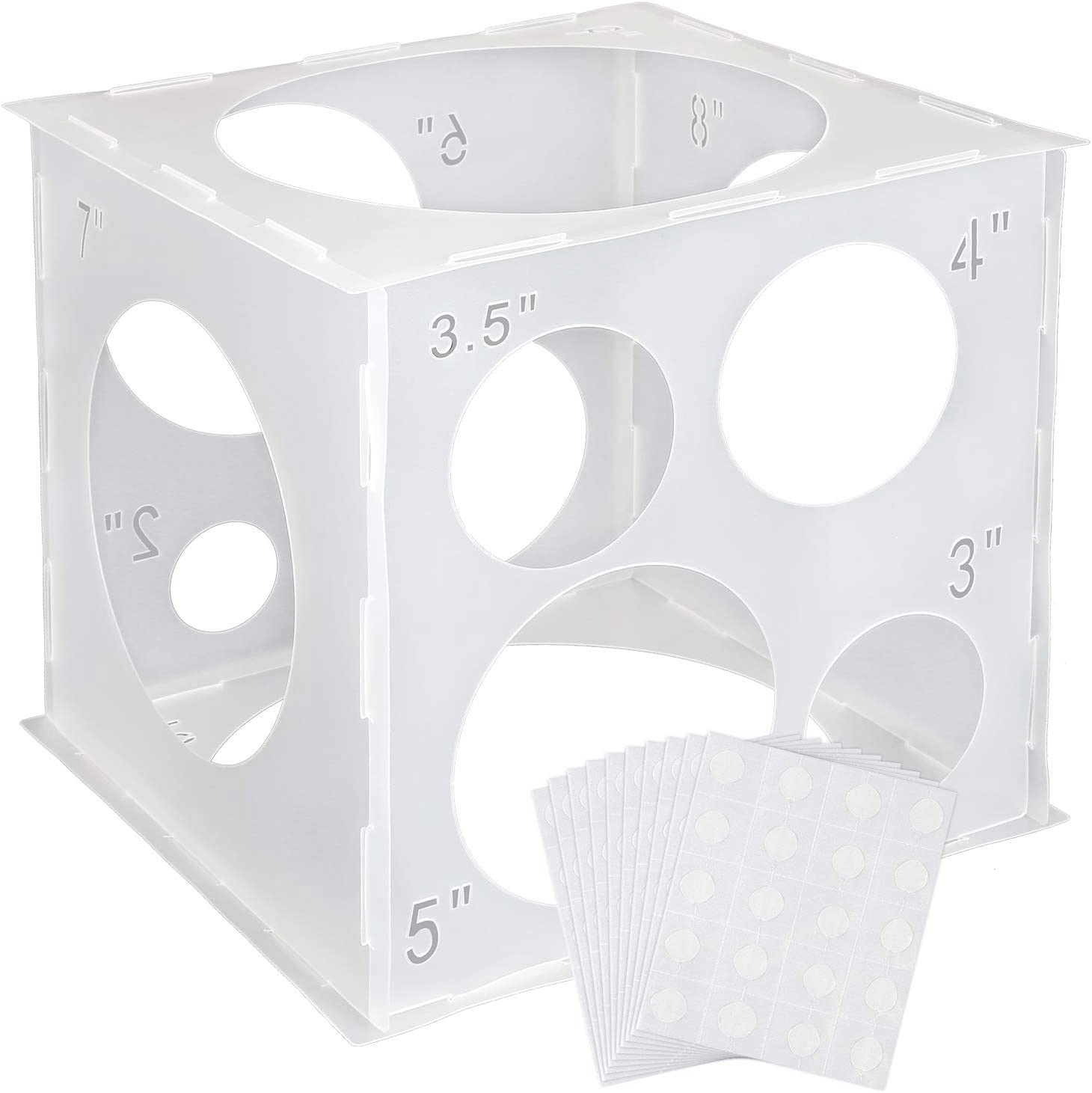 Measurement Tool Cube Transparent Balloon Sizer Box
