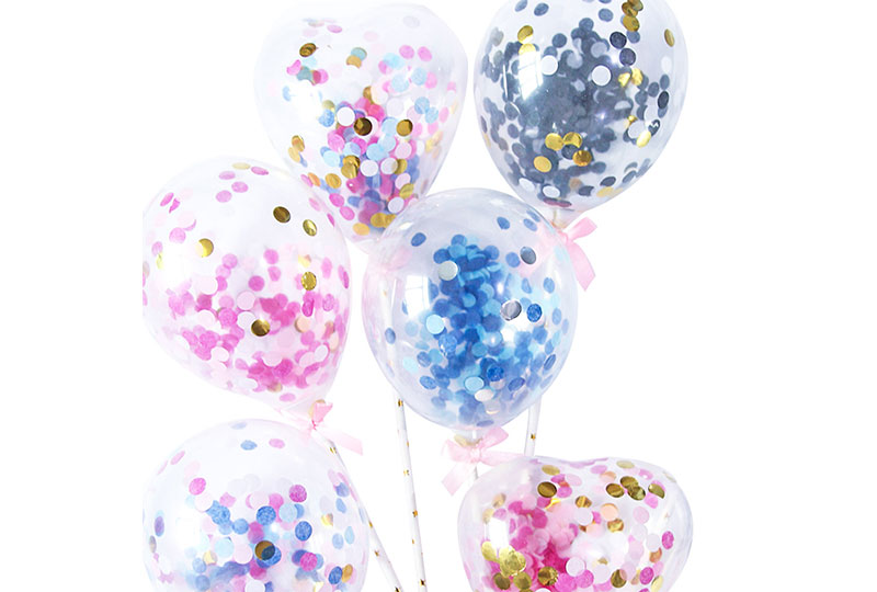 Mini 5 inch Confetti Balloon for Birthday Cake Decoration