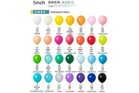Color Chart 5inch Balloon Part 2